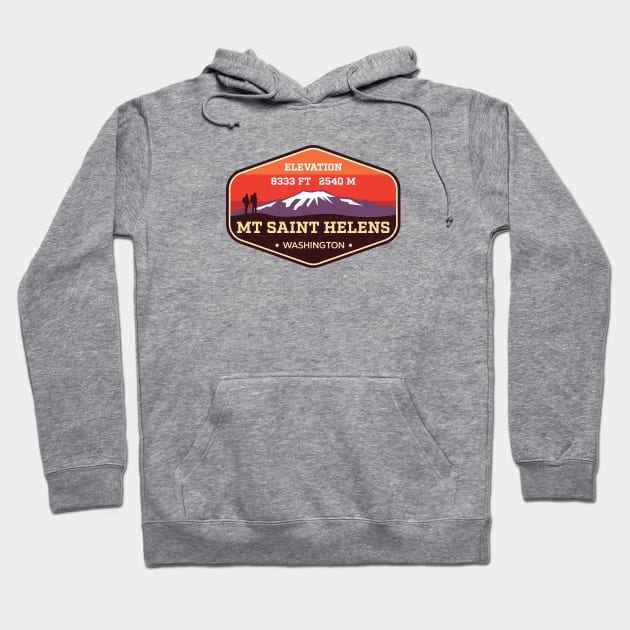 Mt. St. Helens Washington - Mountain Climbing Badge Hoodie by TGKelly